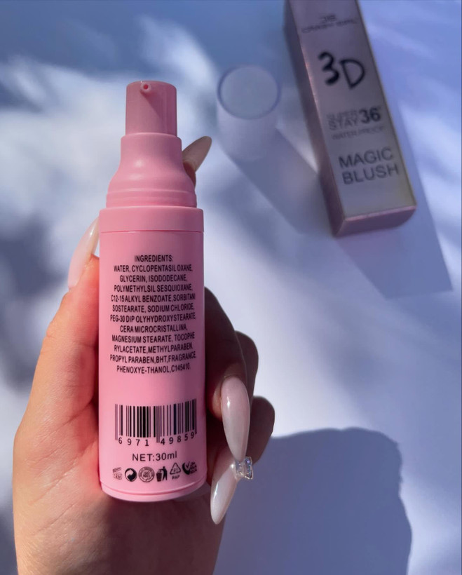 رژگونه حرارتی رنگ صورتی لاو کیک برند 3Q beauty